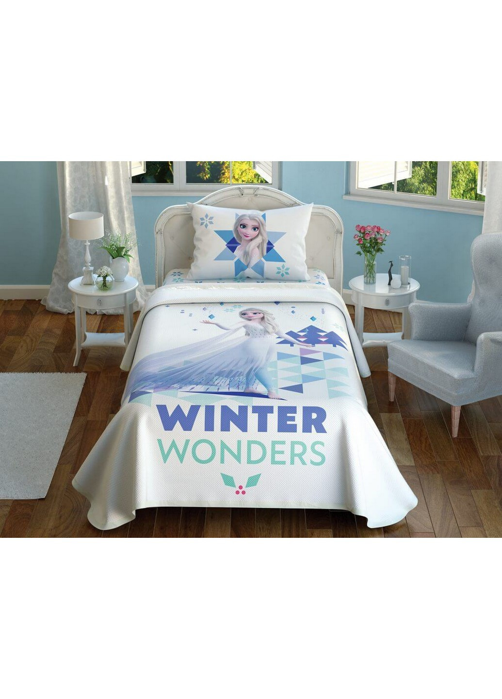Комплект постельного белья с покрывалом-пике Frozen2 Wonders Односпальний Tac (259245151)