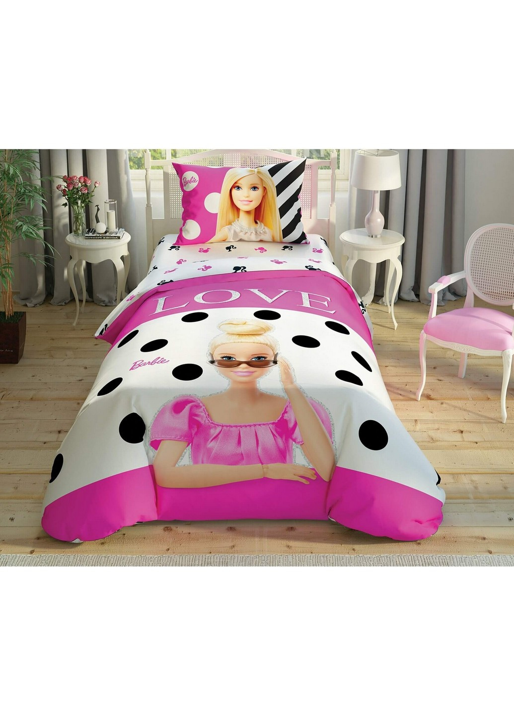 Комплект постельного белья Disney Barbie Glitter Полуторный Tac (259244076)