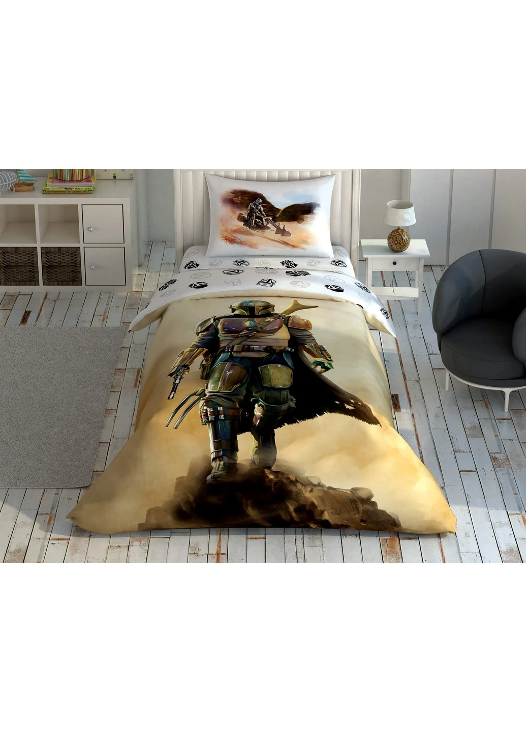 Комплект постільної білизни Disney Star Wars Mandalorian Dust Cloud Полуторний Tac (259244962)