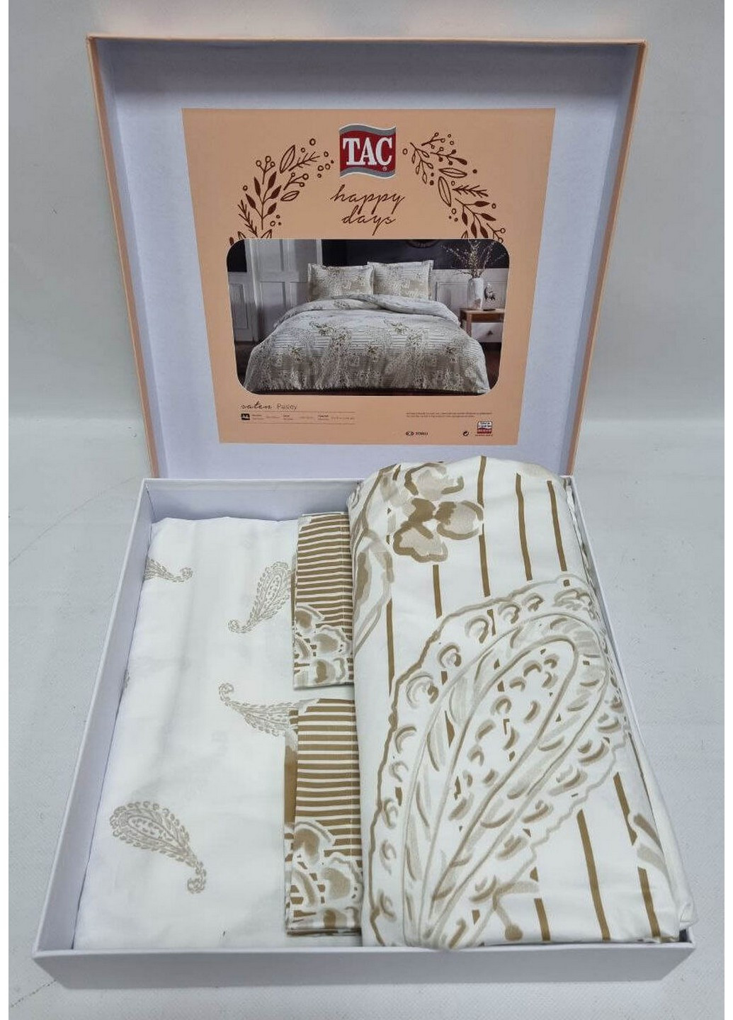 Комплект постельного белья Paisley Gold Евро Tac (259245114)