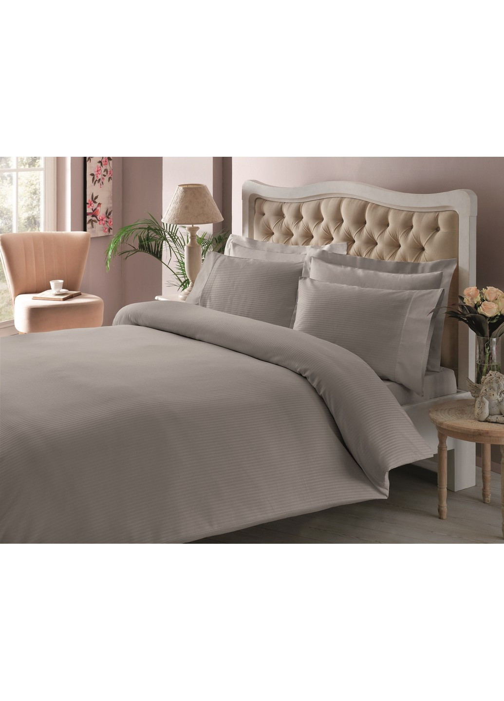 Комплект постельного белья Premium Basic Antracit King Size Tac (259244029)