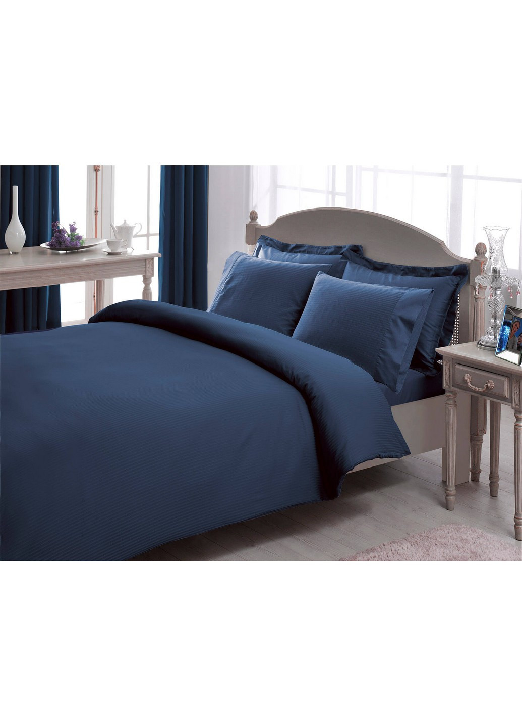 Комплект постельного белья Premium Basic Blue King Size Tac (259245017)