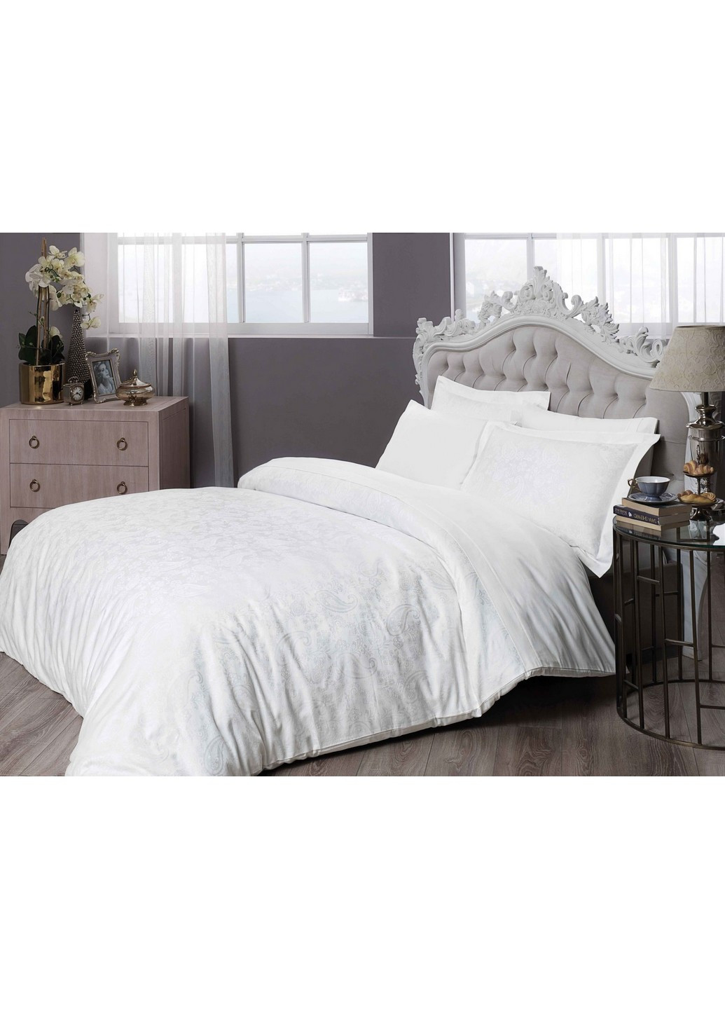 Комплект постільної білизни Brinley White Евро Tac (259243946)