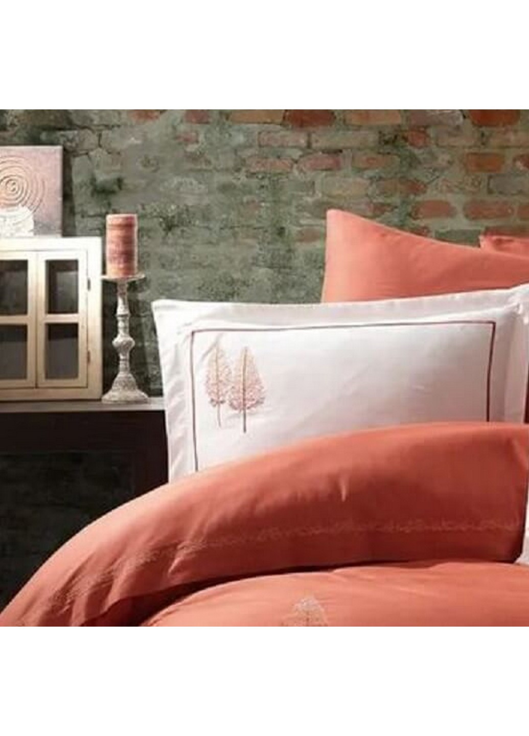 Комплект постільної білизни Pamira Brick з вишивкою Евро Dantela Vita (259244461)