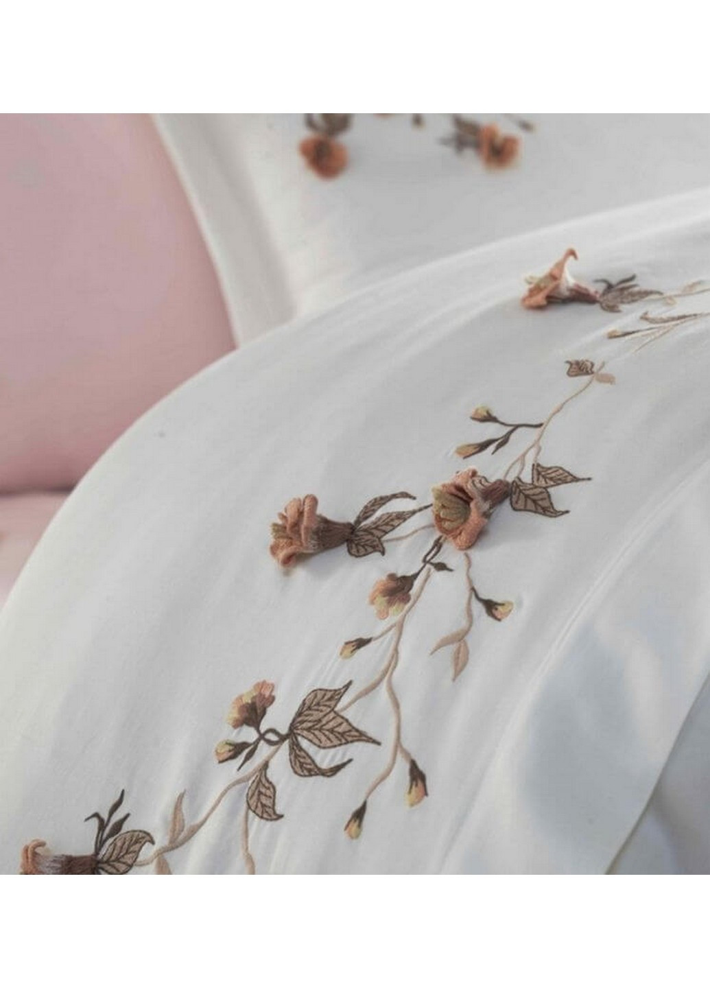 Комплект постільної білизни Anetta з вишивкою Евро Dantela Vita (259244465)