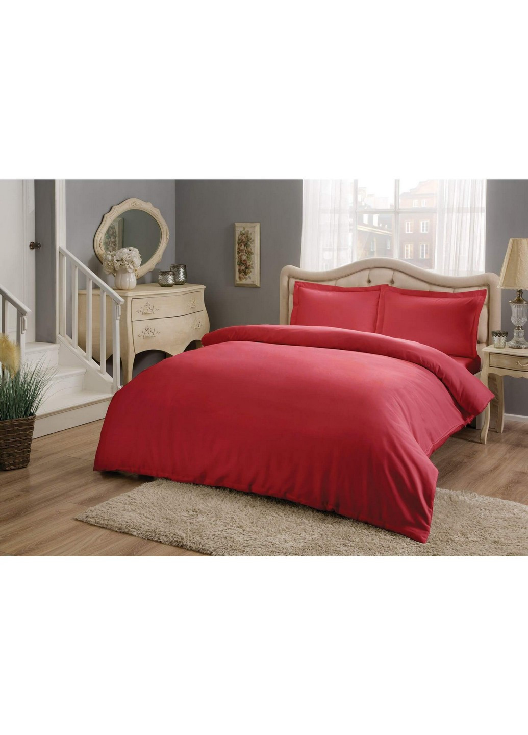 Комплект постельного белья Basic Red Евро Tac (259243972)
