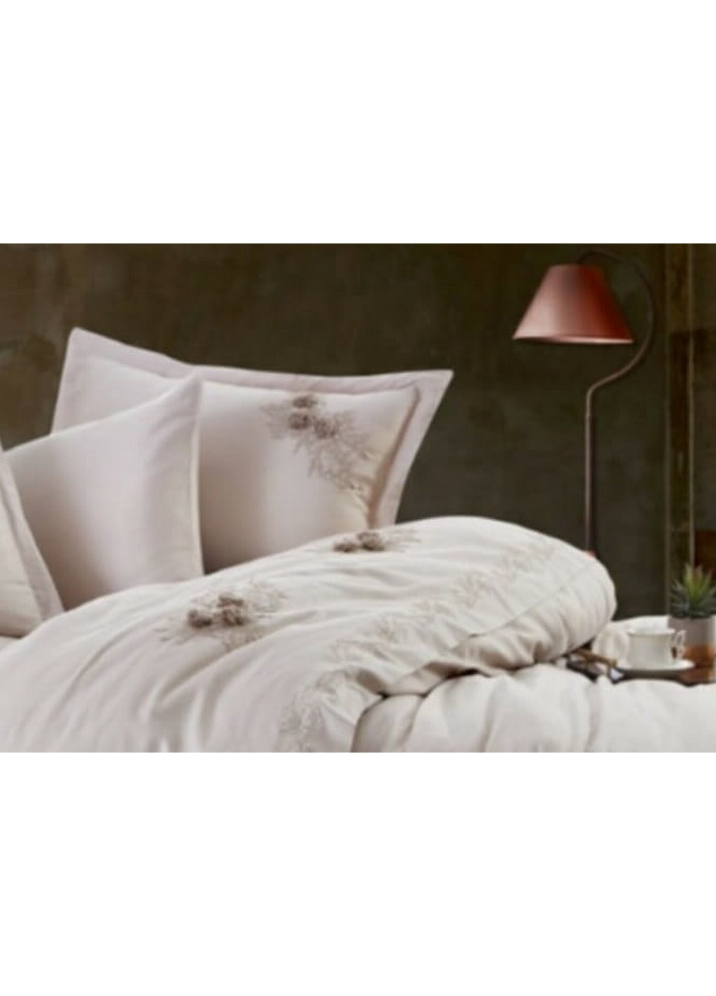 Комплект постельного белья Safir Beige с кружевом. Евро Dantela Vita (259244456)