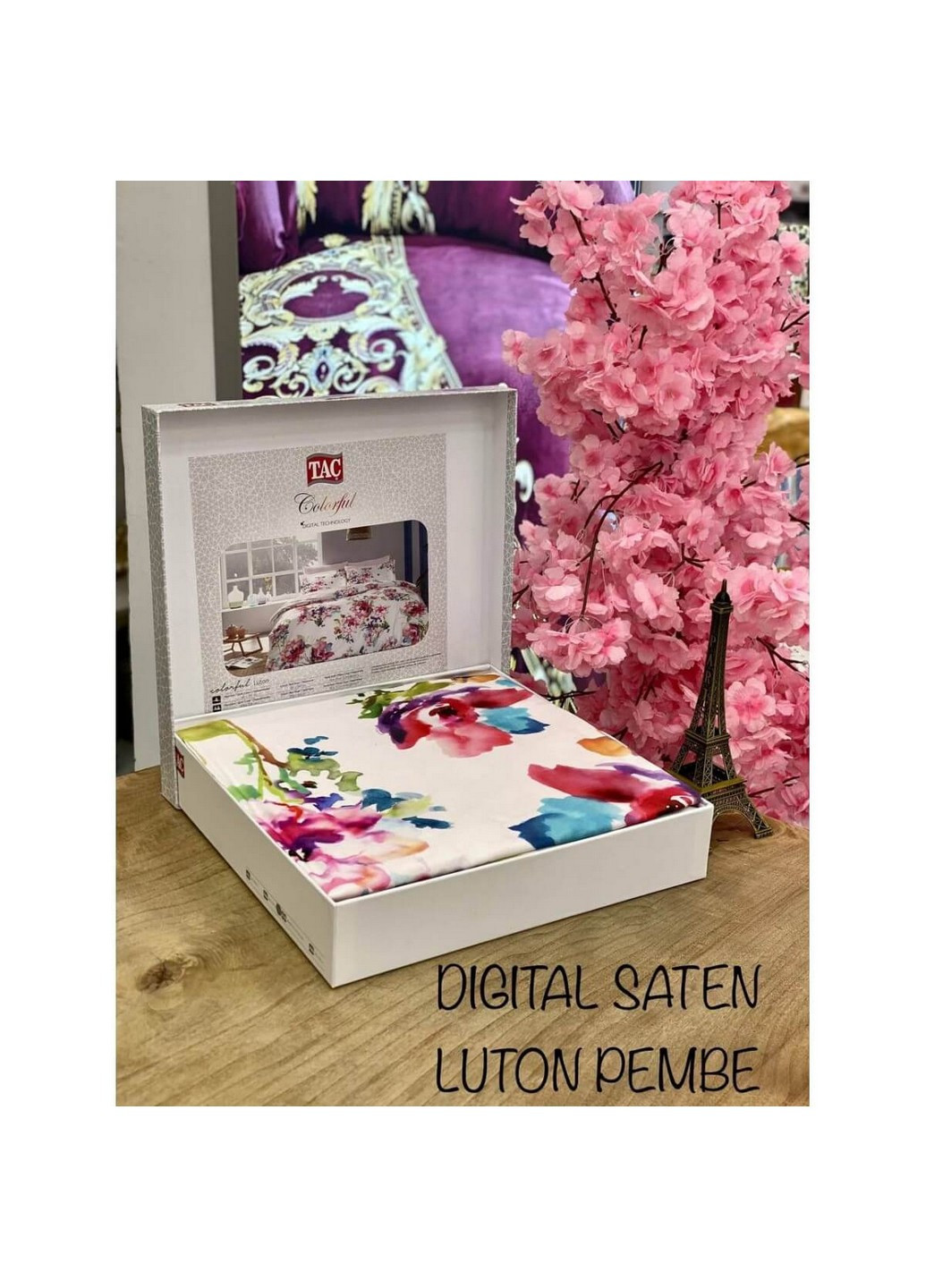 Комплект постельного белья Luton Pink Семейный Tac (259243926)