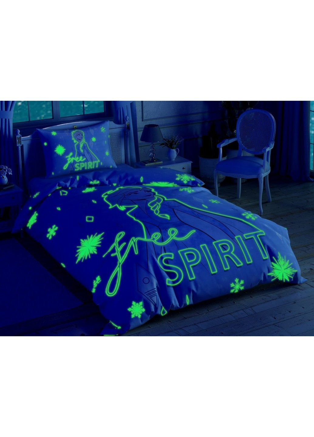 Комплект постельного белья Disney Disney Frozen 2 Free Spirit+светит Полуторный Tac (259245107)