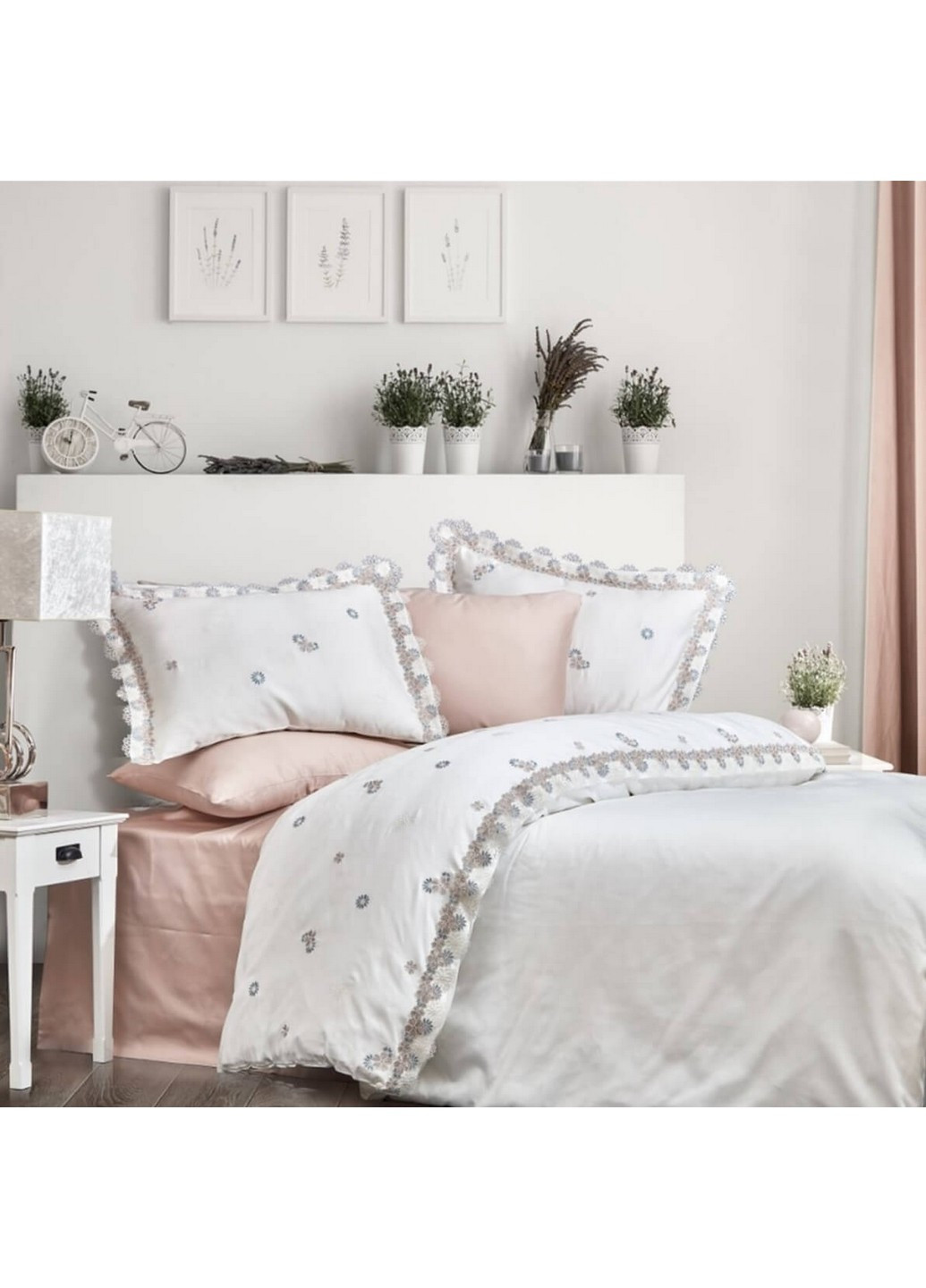 Постільна білизна Delfina з мереживом Евро Dantela Vita (259247523)