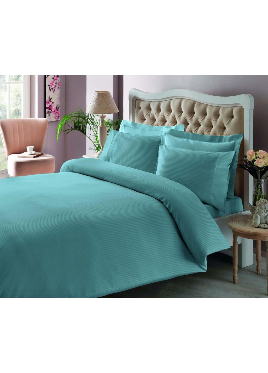 Постельное белье Premium Basic Aqua Евро Tac (259247007)
