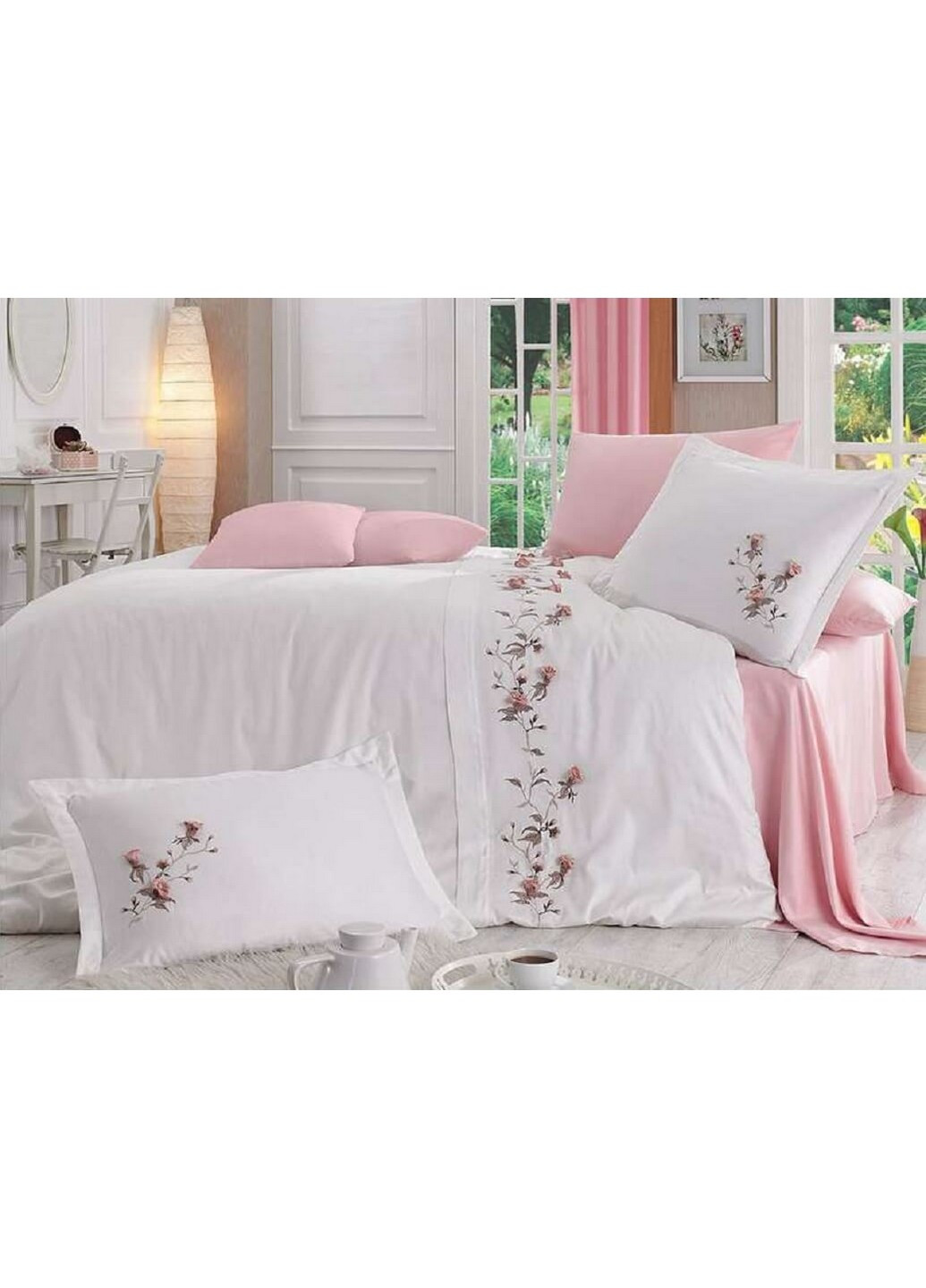 Постельное белье Anetta с вышивкой Евро Dantela Vita (259246519)