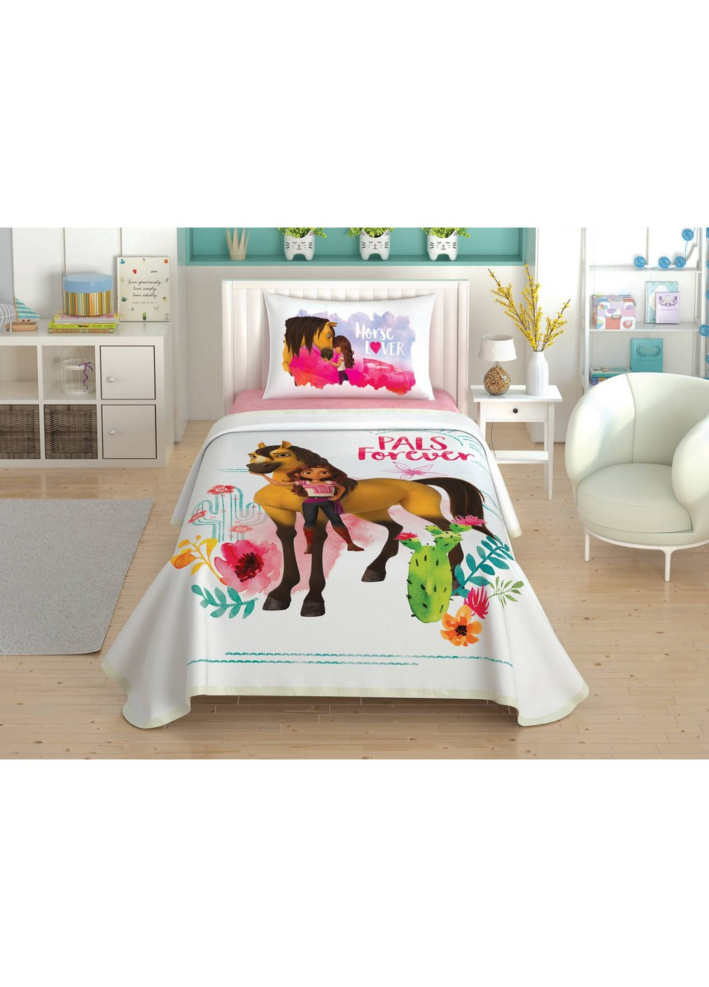 Постельное белье с покрывалом-пике Spirit Односпальний Tac (259247012)