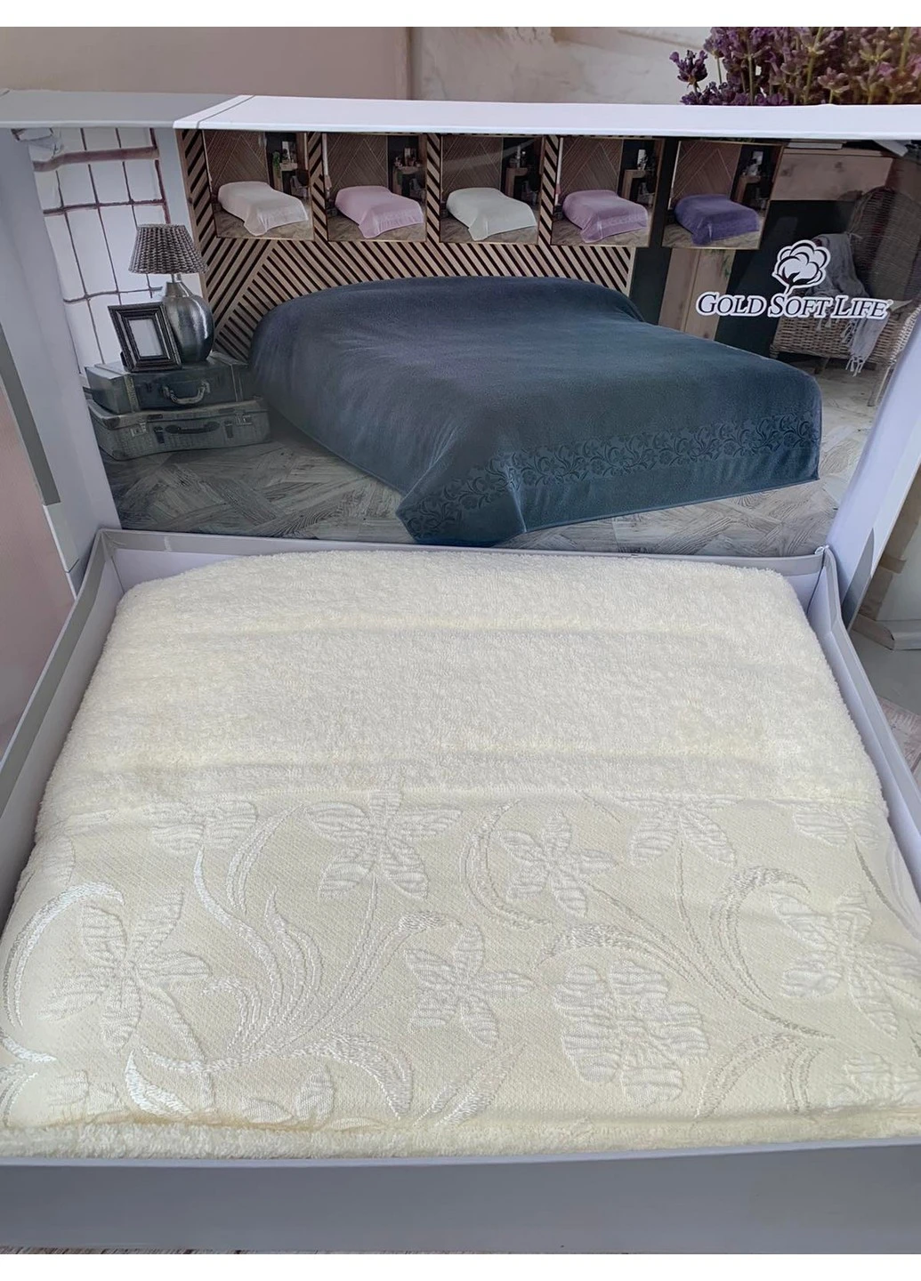 Махрове простирадло-покривало Daisy 200х220 см Gold Soft Life (259247782)