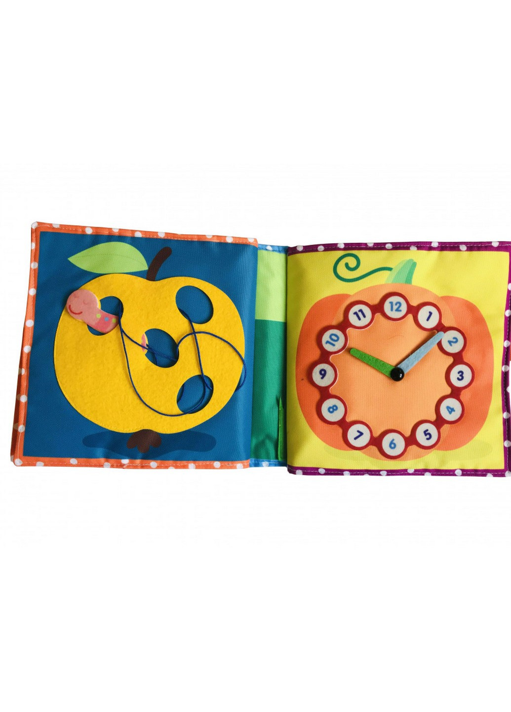 Текстильна розвиваюча книга для малюків "Сонечко" 22х22х6 см Bambini (259265133)
