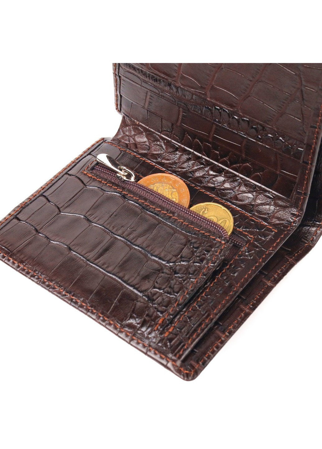 Мужское кожаное портмоне 10х11,5х1 см Canpellini (259263241)