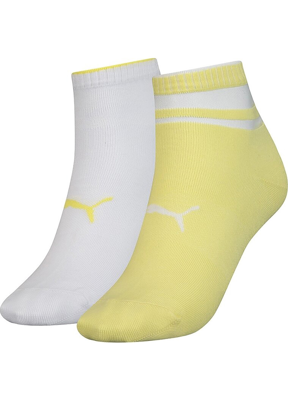 Білі шкарпетки women's short structure 2-pack 35-38 white/yellow Puma (259296618)