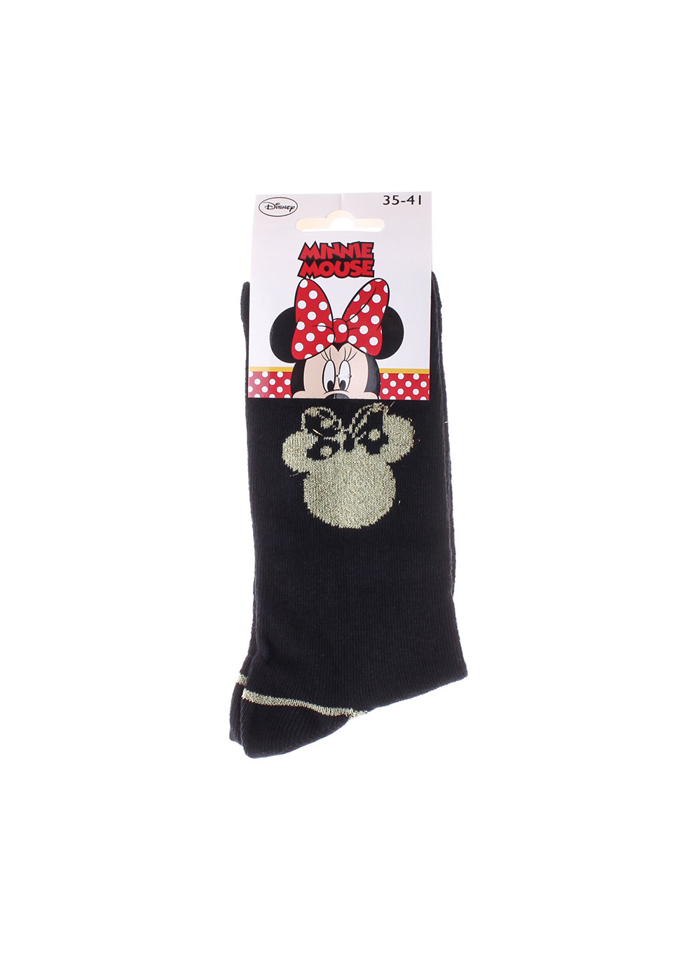 Чёрные носки minnie shadow of minnie's head knot 1-pack 35-41 black Disney (259296511)