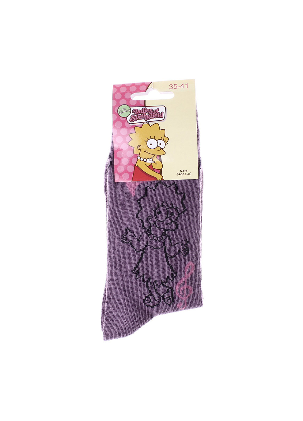 Носки Lisa I Love Music 1-pack 35-41 pale purple The Simpsons (259296357)