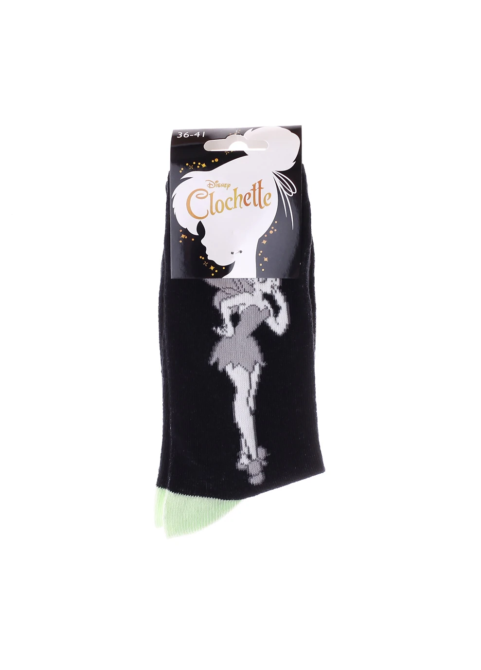 Чёрные носки fees bells the fee 1-pack 36-41 black green Disney (259296493)