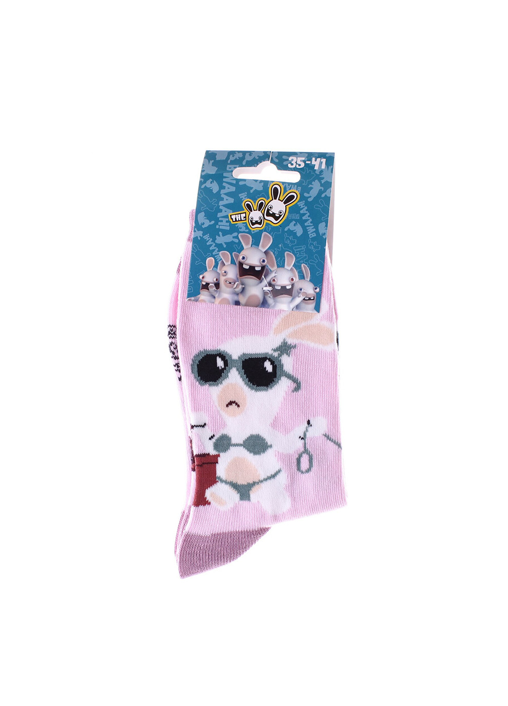 Рожеві шкарпетки rabbit cretin rabbit in bikini 1-pack 35-41 pink Rabbids Invasion (259296707)