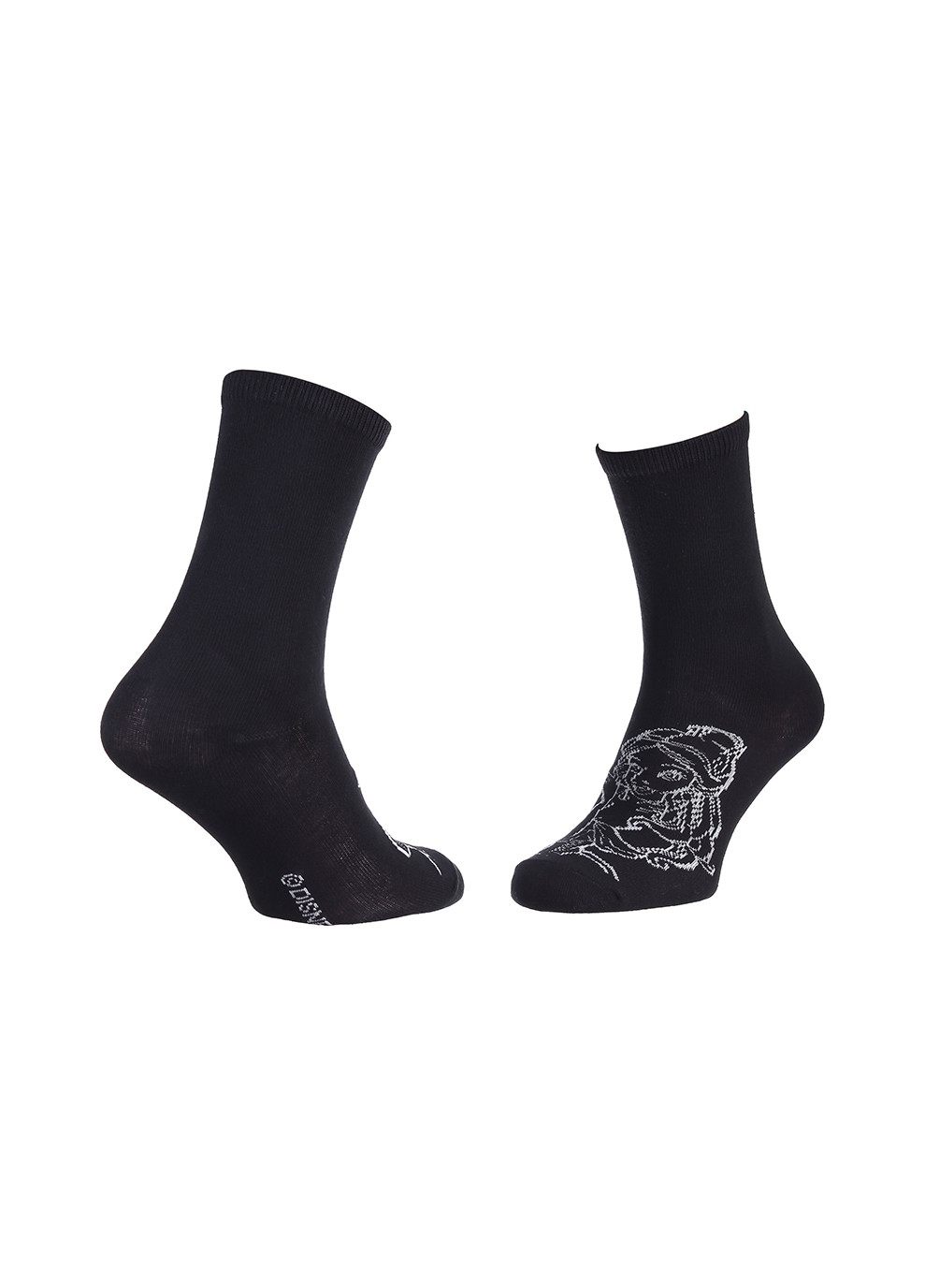 Чёрные носки princess belle 1-pack 36-41 black gray Disney (259296483)