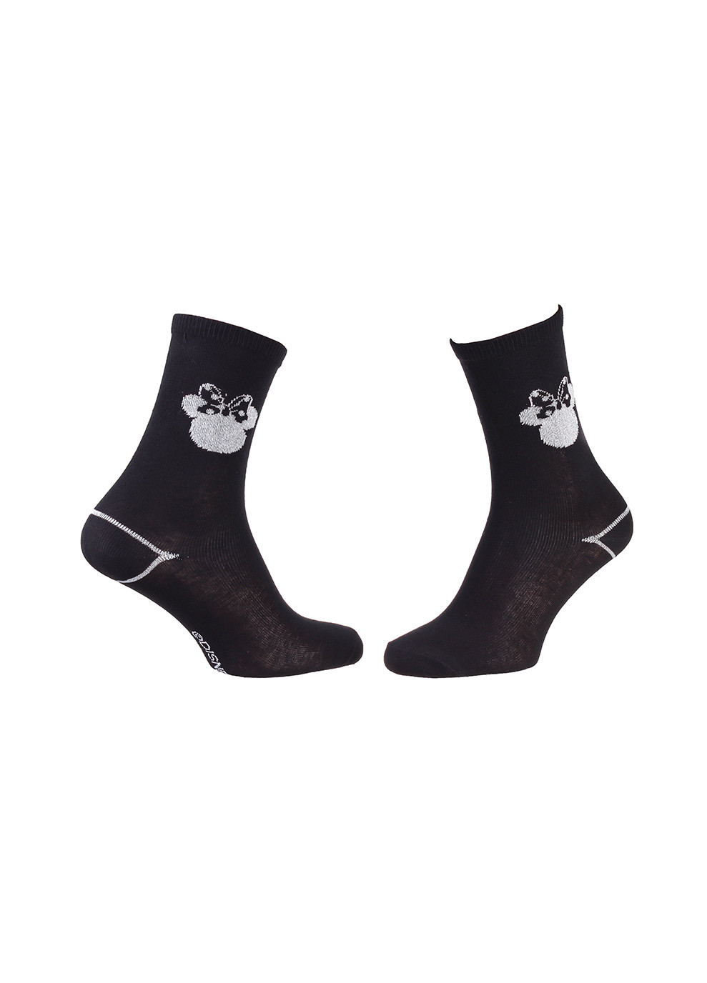 Срібні шкарпетки minnie shadow of minnie's head knot 1-pack 35-41 black/silver Disney (259296491)