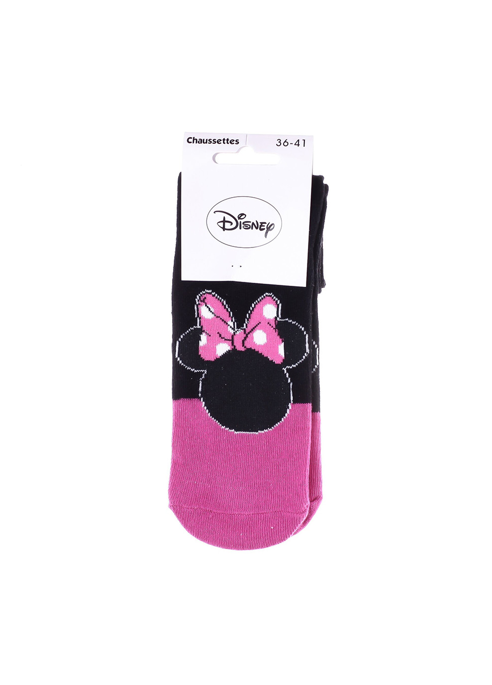 Чорні шкарпетки minnie contour head bow 1-pack 36-41 black/pink Disney (259296465)