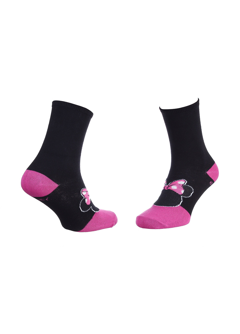 Чорні шкарпетки minnie contour head bow 1-pack 36-41 black/pink Disney (259296465)