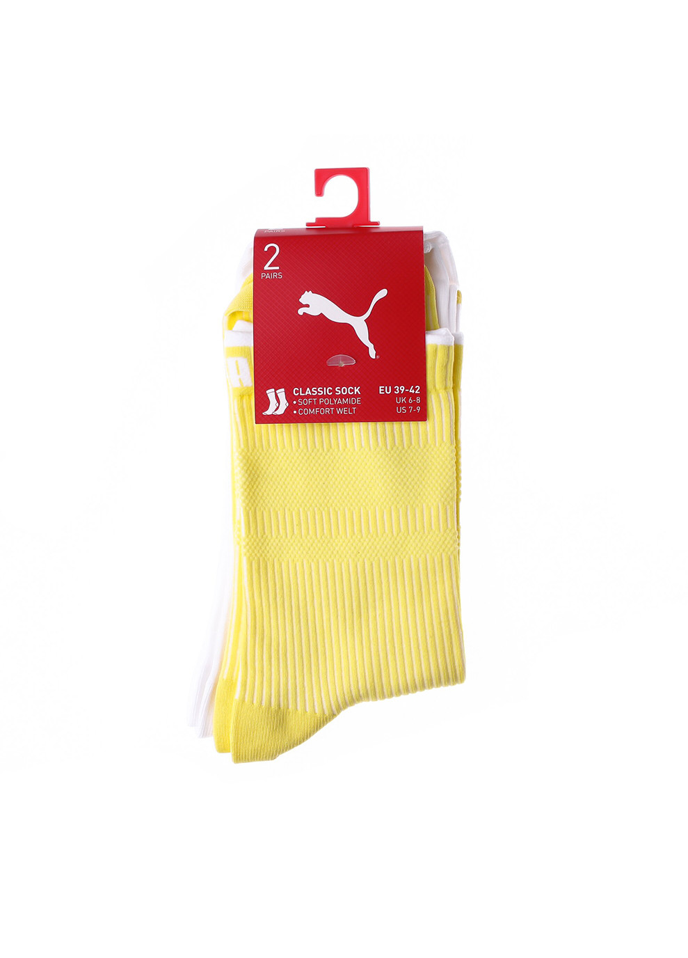 Носки Sock Classic Women 2-pack 35-38 yellow/white Puma (259296627)