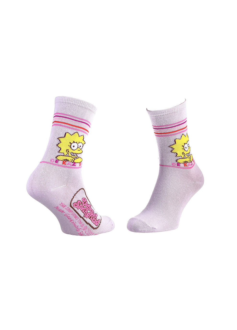 Рожеві шкарпетки lisa geekazoid 1-pack 35-41 pale pink The Simpsons (259296361)