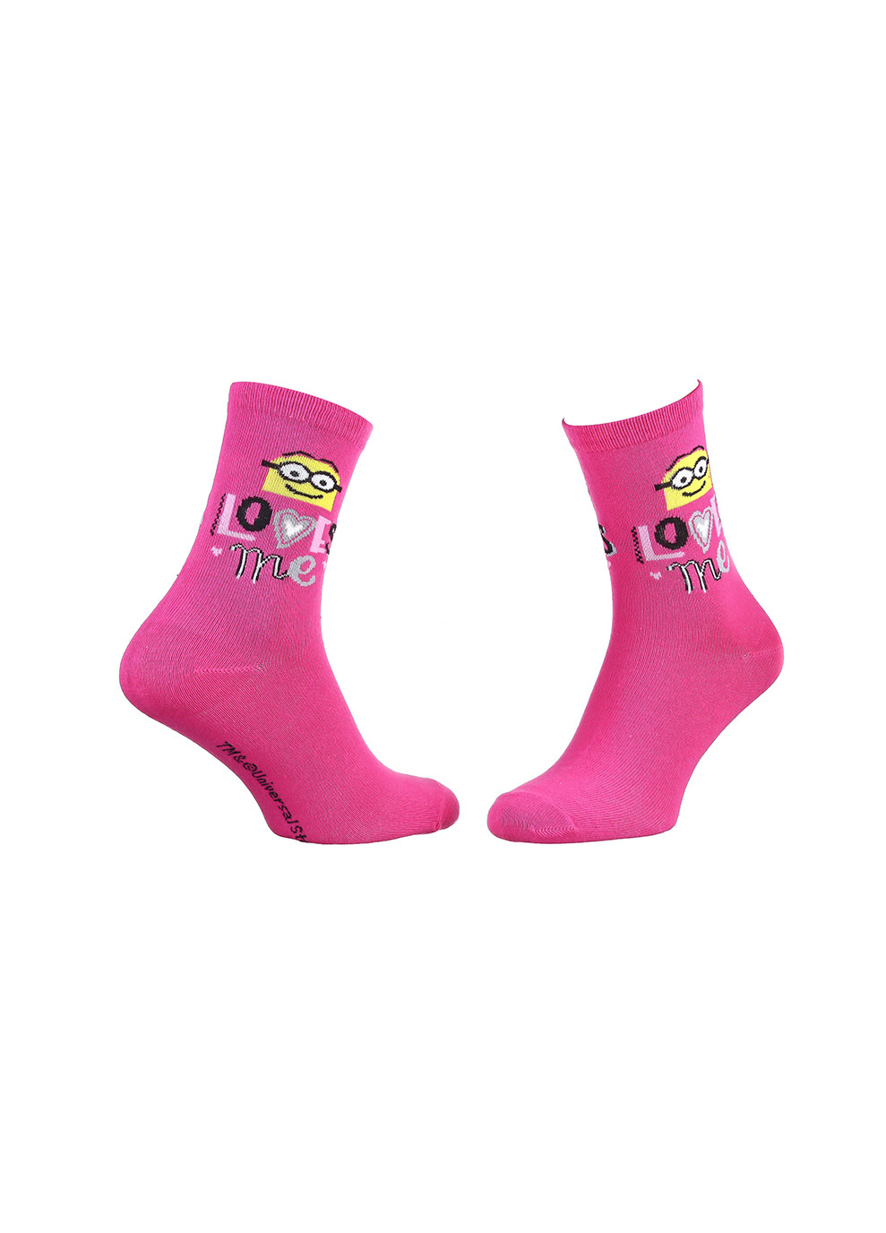 Шкарпетки Minion Loves Me 1-pack 36-41 dark pink Minions (259296440)