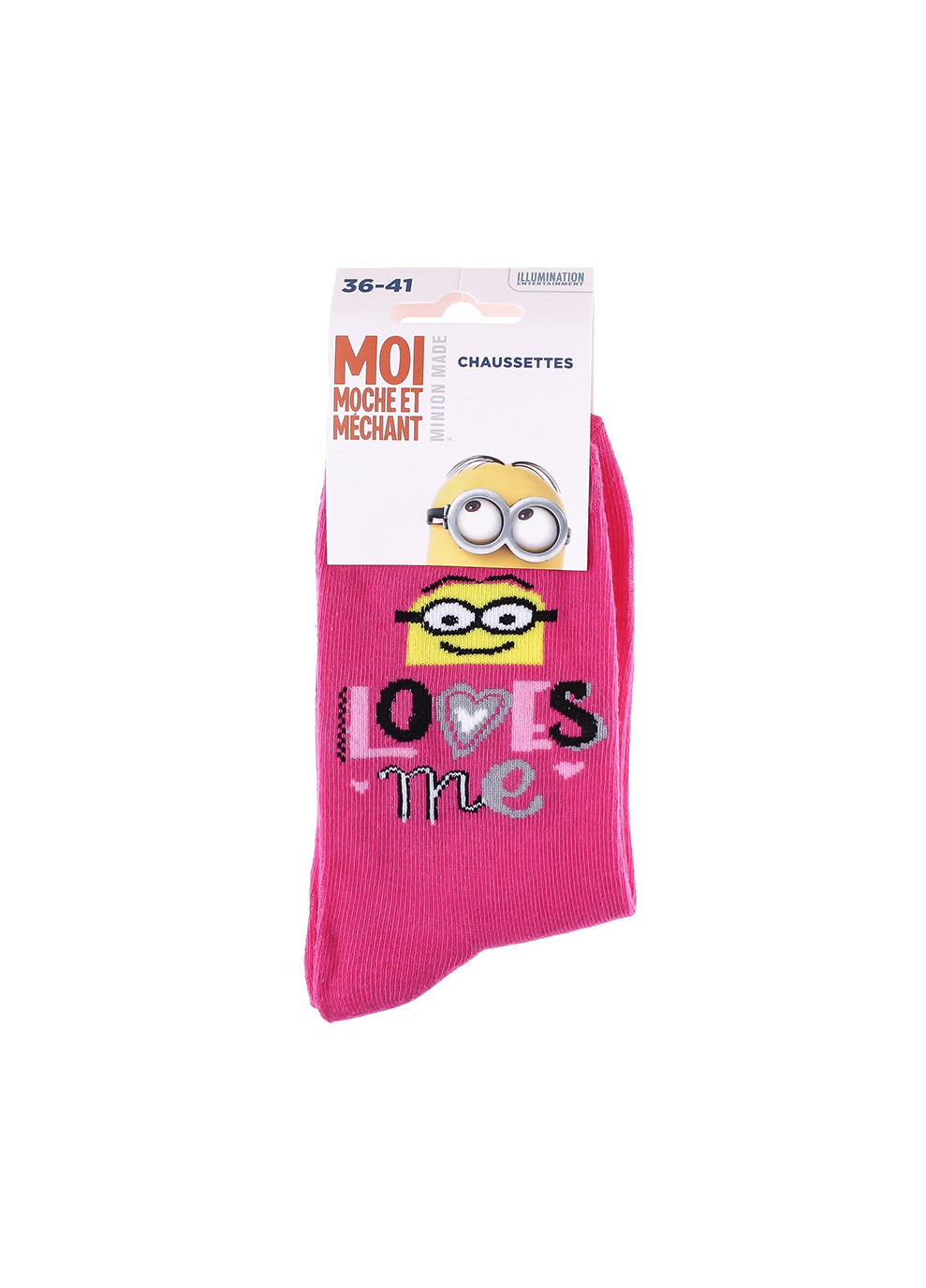 Рожеві шкарпетки minion loves me 1-pack 36-41 dark pink Minions (259296440)