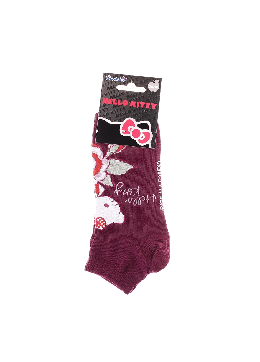 Бордовые носки hk rose 1-pack 35-41 burgundy Hello Kitty (259296539)