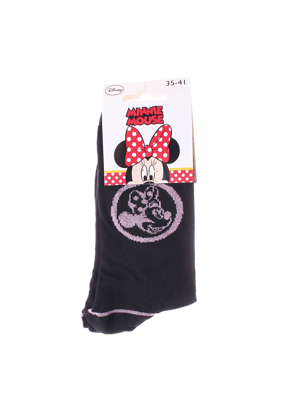 Чорні шкарпетки minnie pale profile minnie head 1-pack 35-41 black/pink Disney (259296506)