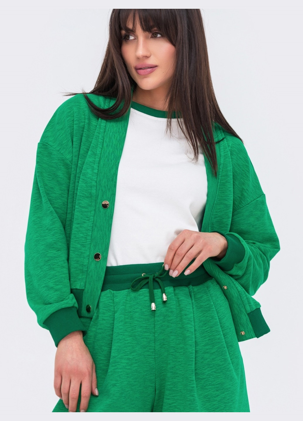зеленый костюм с шортами и кофтой Dressa (259261945)