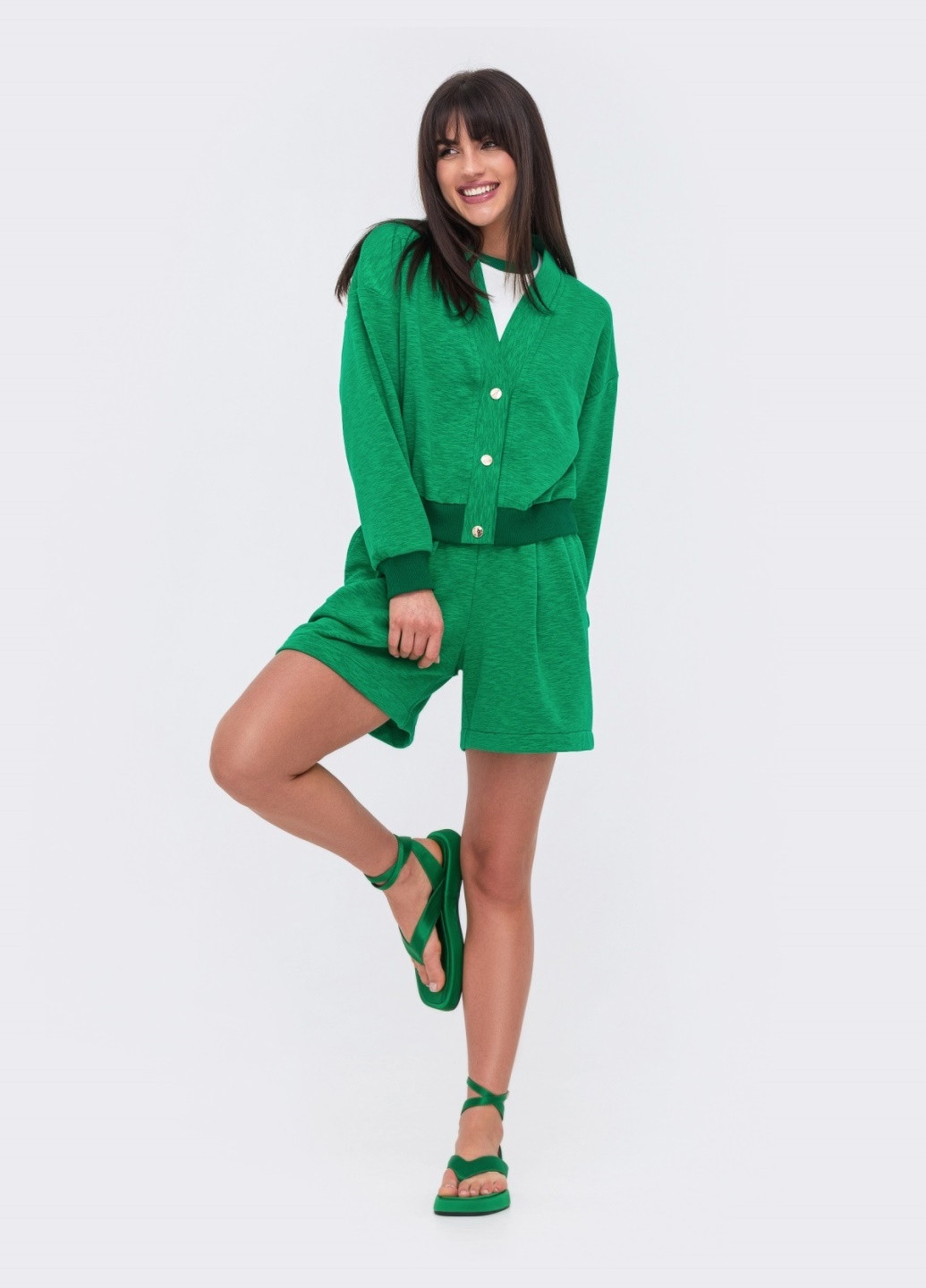 зеленый костюм с шортами и кофтой Dressa (259261945)