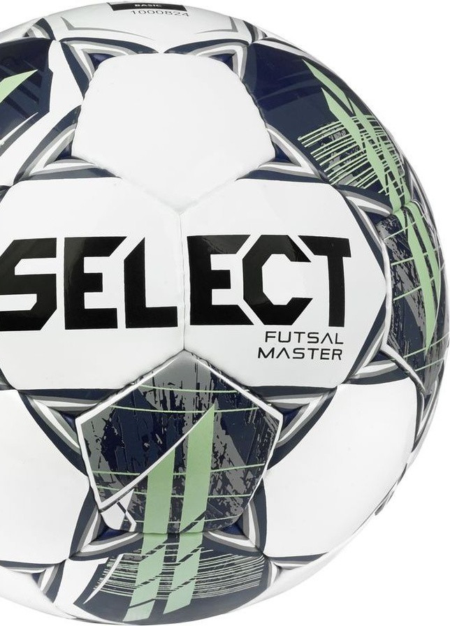 М'яч футзальний Futsal Master v22 білий/зелений Уни 4 Select (259296392)