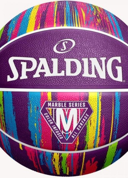 Мяч баскетбольный резиновый №7 NBA Marble Purple Spalding (259296276)
