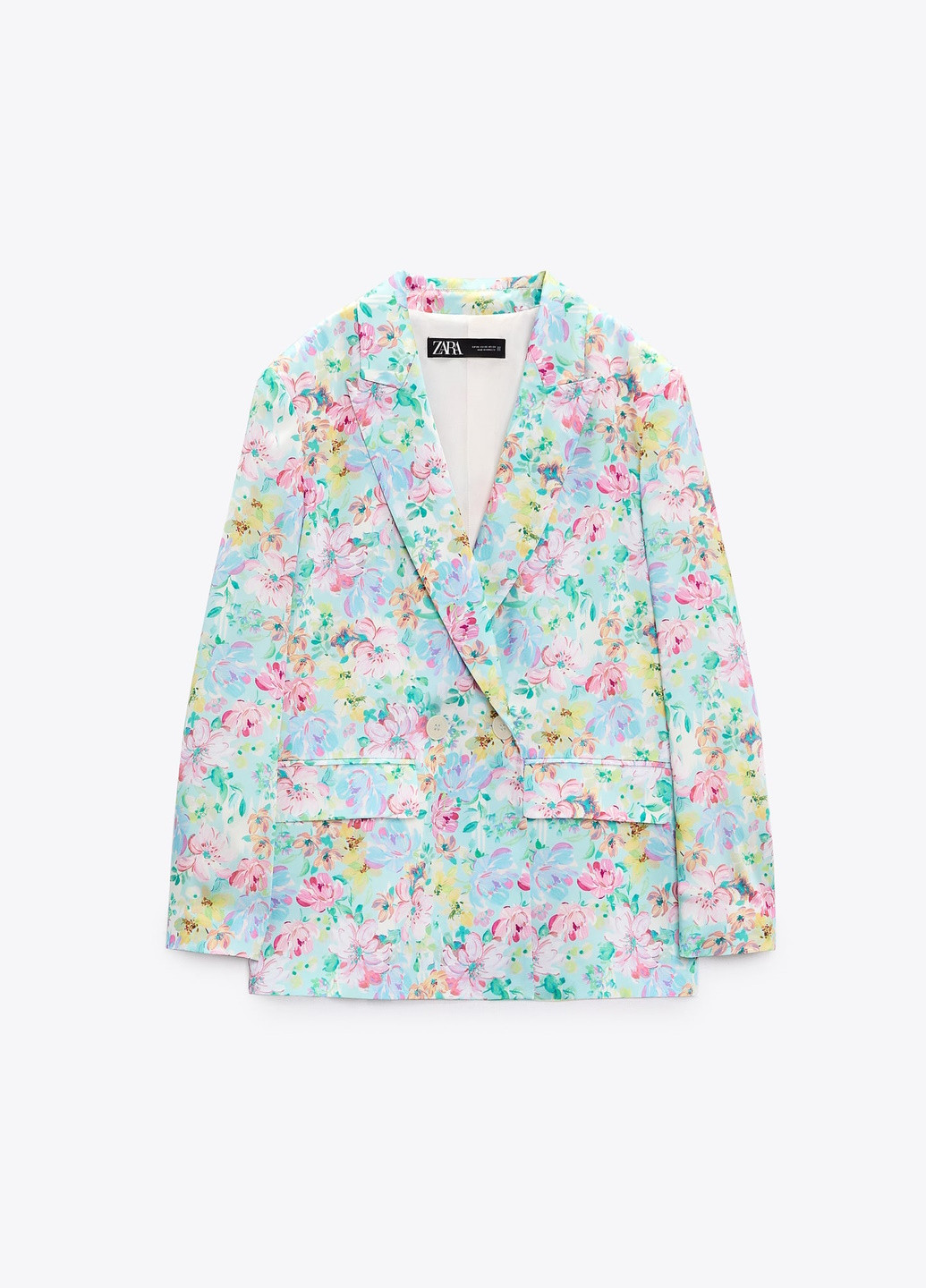 Цветной женский жакет Zara с цветочным узором - демисезонный