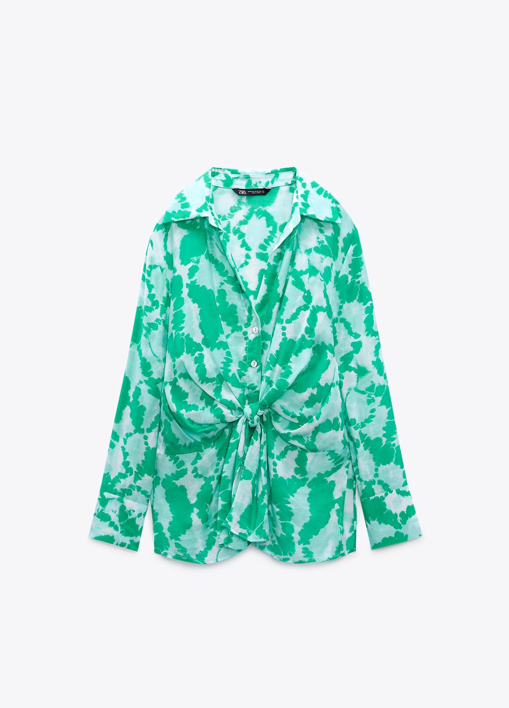 Бирюзовая праздничный рубашка с абстрактным узором Zara