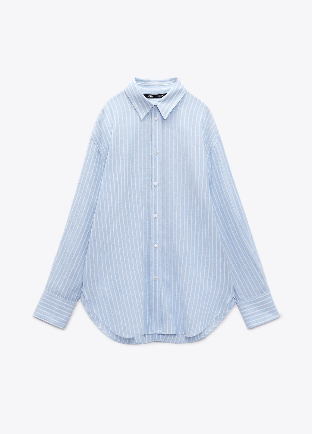 Голубой повседневный рубашка в полоску Zara