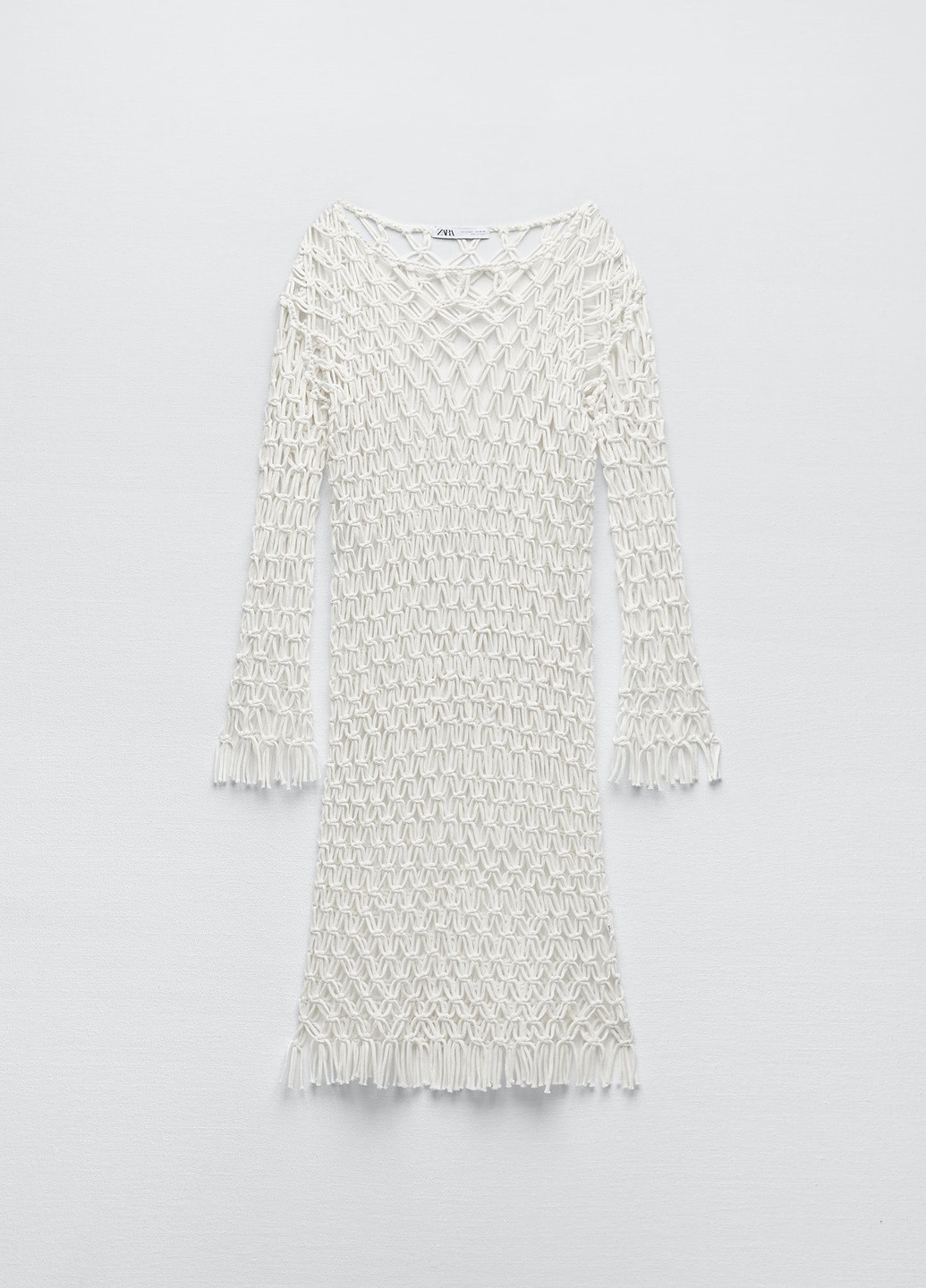Белое пляжное платье Zara однотонное