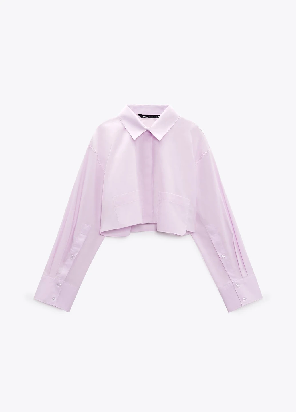 Светло-лиловая повседневный рубашка однотонная Zara