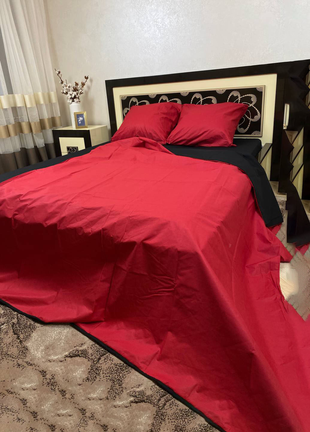 Постельное белье хлопковое Фламинго Двуспальное 180 x 220 No Brand (259301359)