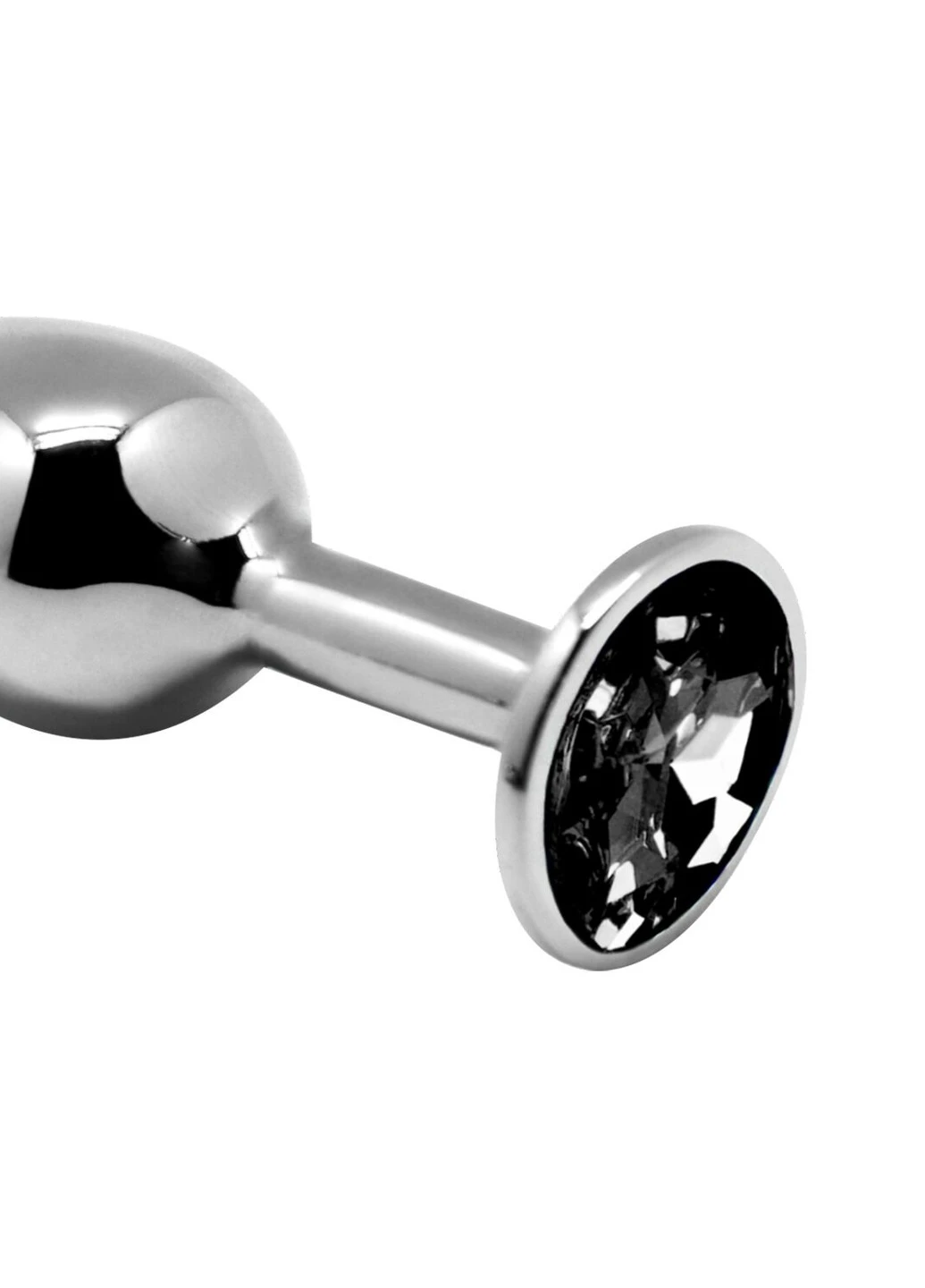 Металлическая анальная пробка с кристаллом Mini Metal Butt Plug Black Alive (259346709)