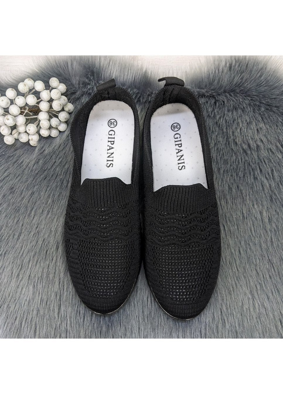 Черные мокасины женские серые текстильные сетка Gipanis