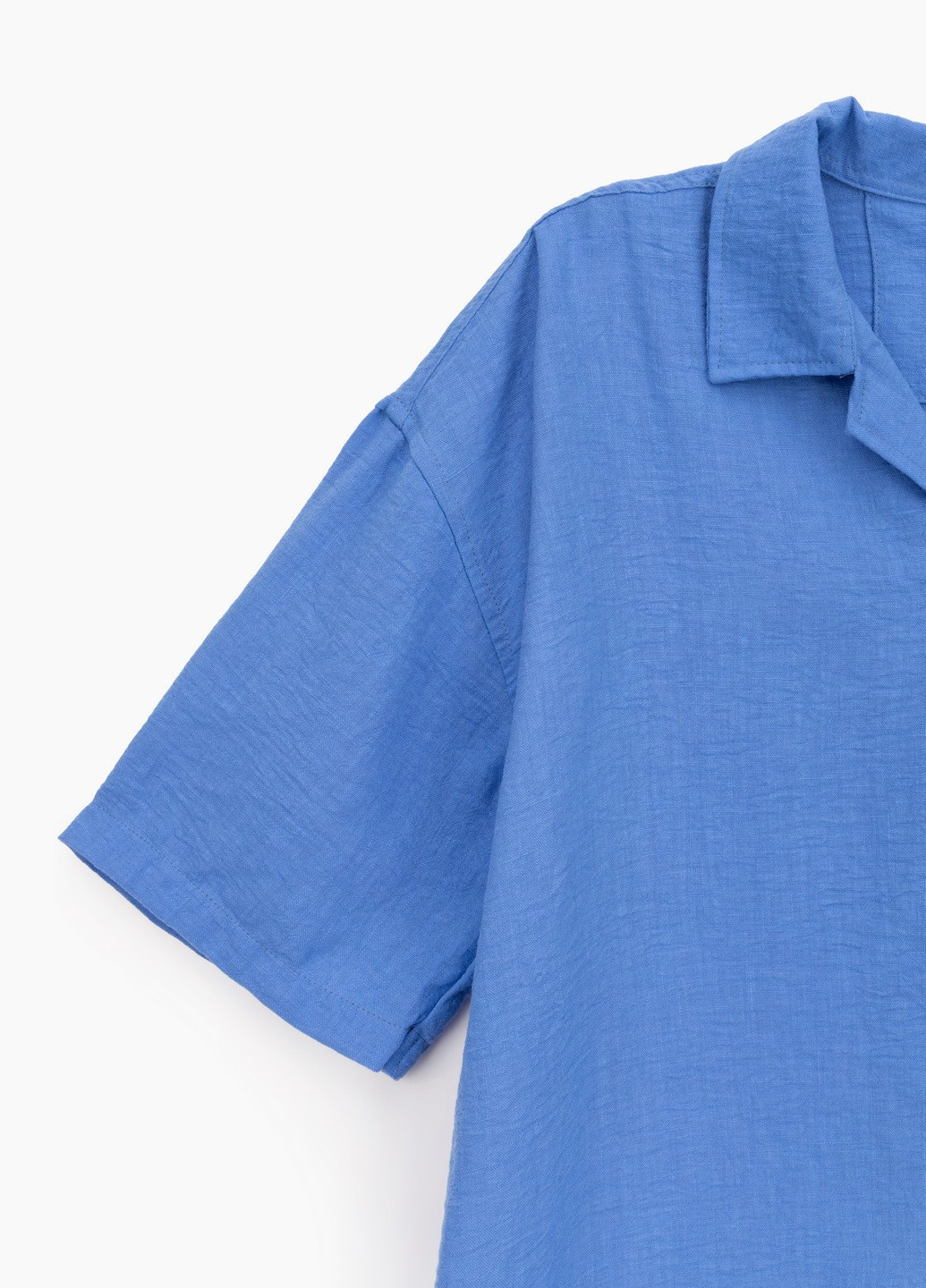 Синяя повседневный рубашка однотонная Breezy