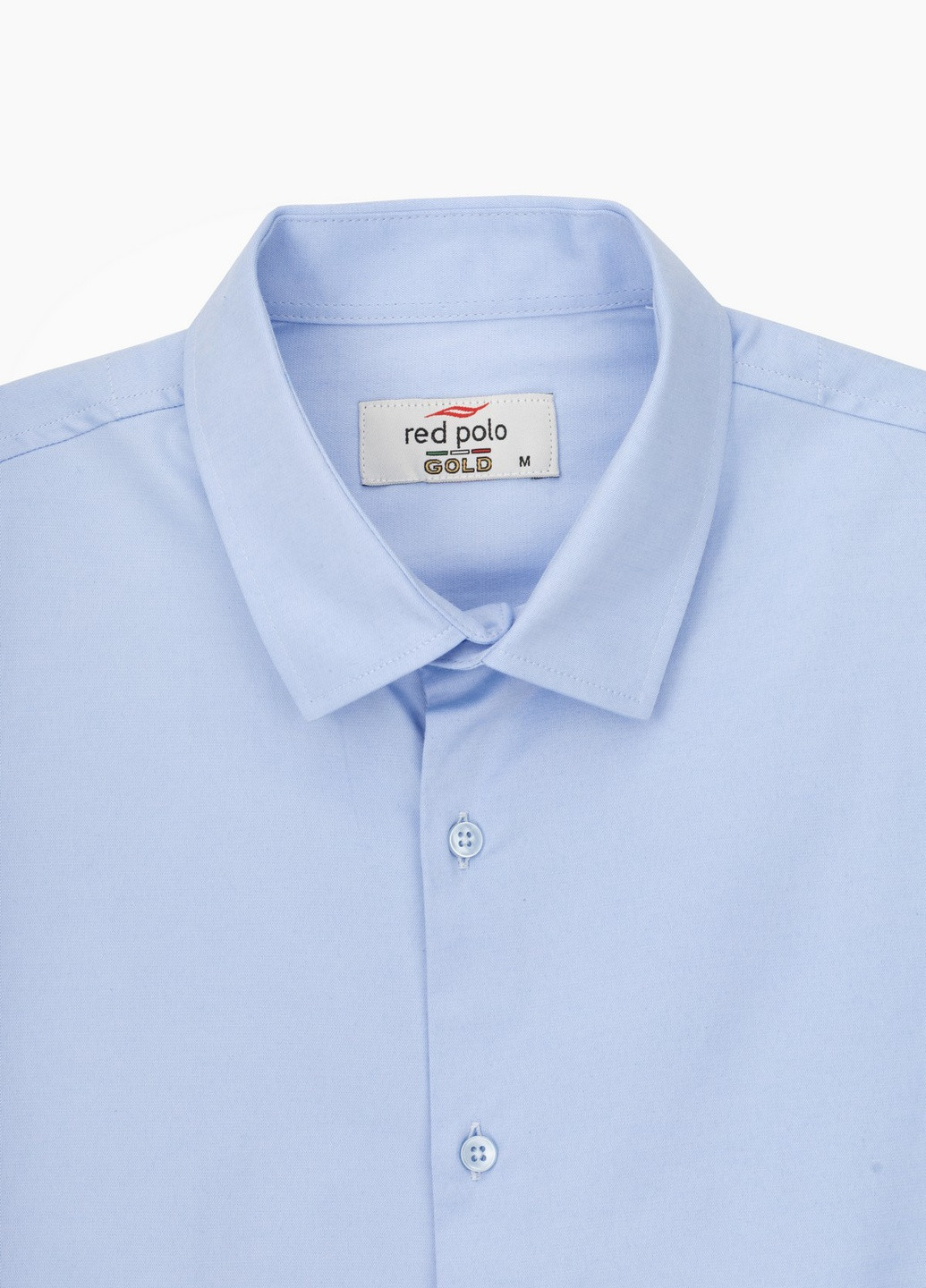 Голубой повседневный рубашка однотонная Redpolo