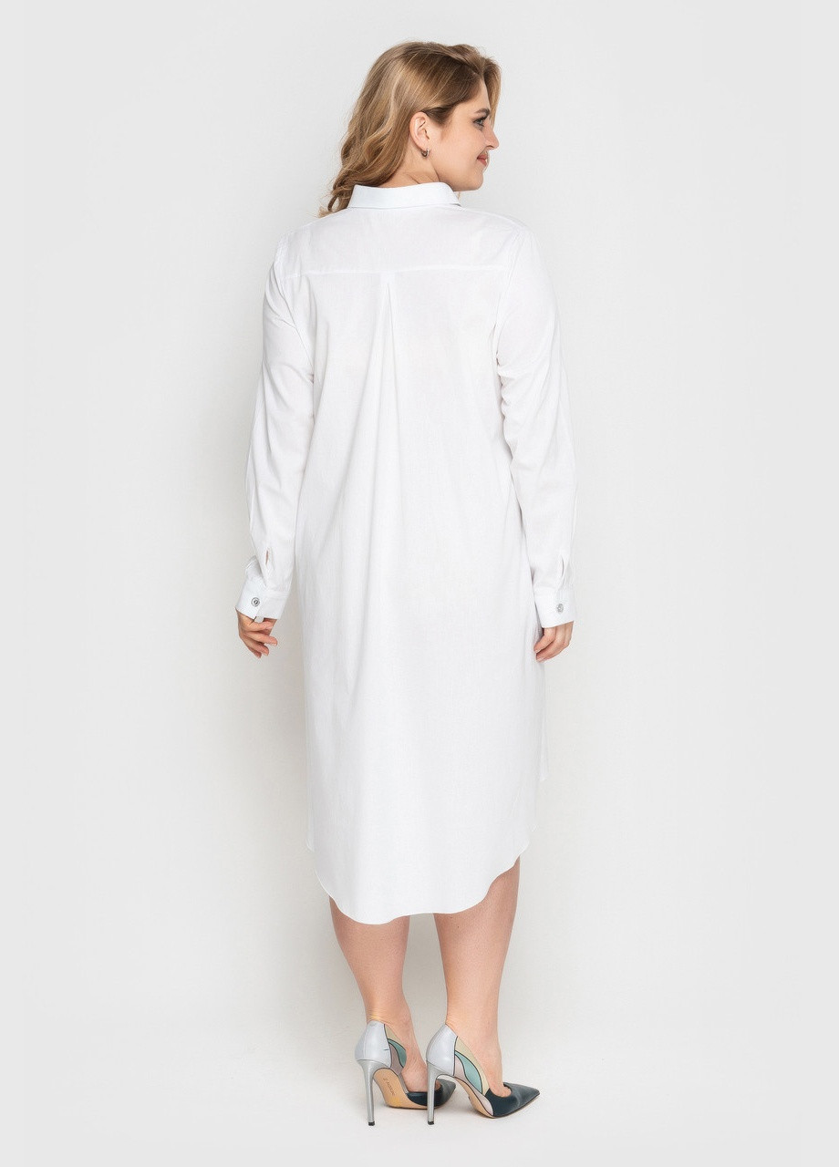 Белое кэжуал платье muar троя белый 0180 Vlavi однотонное